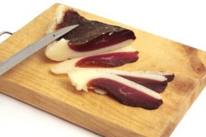 Dried and sliced Gers duck breast
